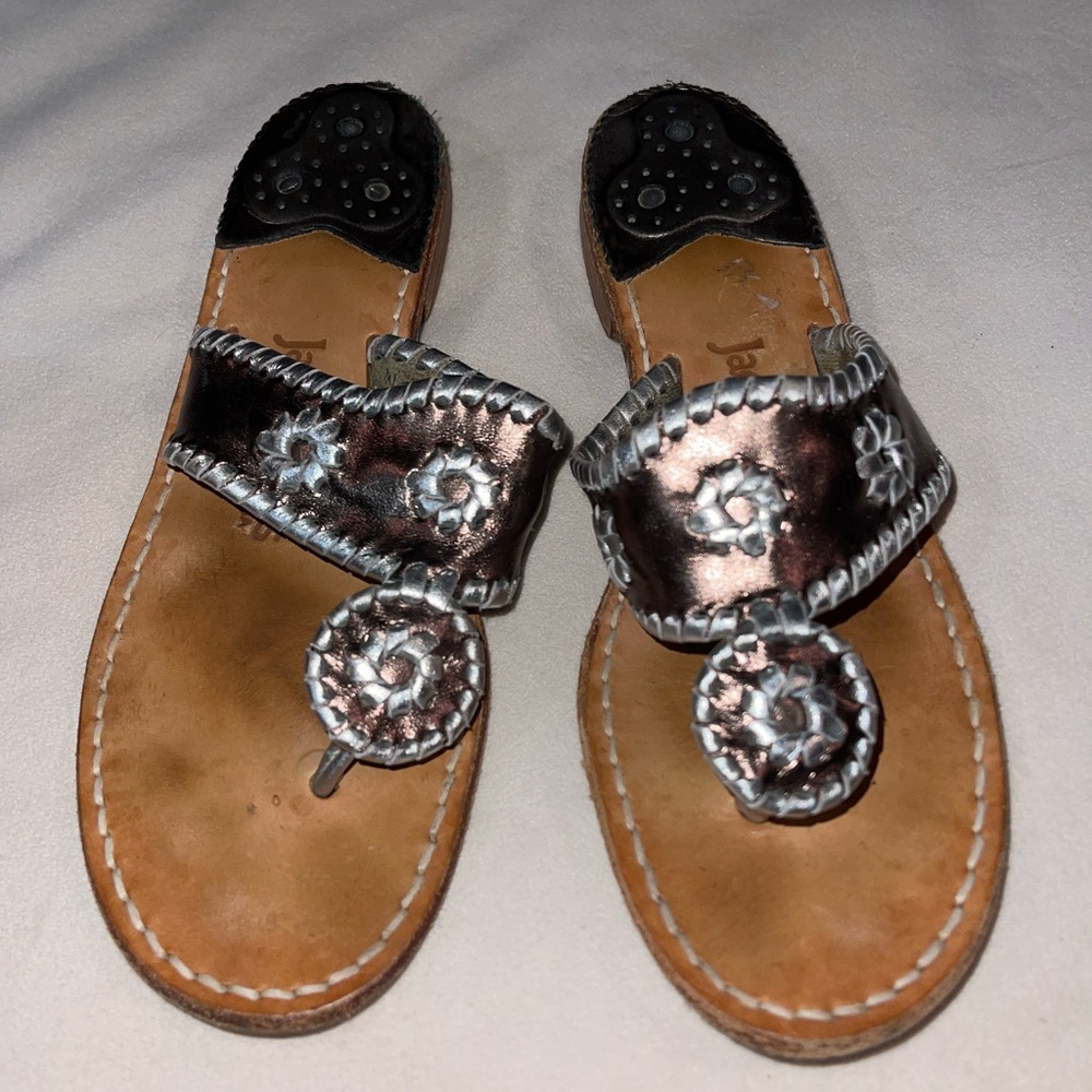 Jack Rogers Leather Sandals with Intricate Ornaments